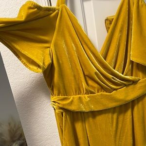 Citron yellow Velour Jumpsuit
